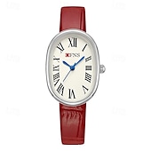 cheap Quartz Watches-Women Quartz Watch Minimalist Luxury Fashion Business Waterproof PU Leather Stainless Steel Strap Watch