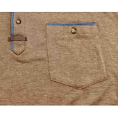 economico Polo classica da uomo-Per uomo Polo Camicia da golf Golf Attività commerciale Informale Classico Manica corta Di tendenza Tinta unica Bottoni Tasche Estate Primavera Standard Grigio scuro Verde foresta Blu denim Nero