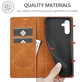 cheap Samsung Cases-Phone Case For Samsung Galaxy A21s S25 Ultra Flip Cover with Stand Holder Magnetic Card Slot Retro TPU PU Leather