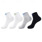 economico calzini da uomo-Per uomo 4 accoppiamenti Confezioni multiple Calzini Squadra di calcio Calzini da corsa Calzini casual Nero Blu Colore Color Block Da mare Sportivo Giornaliero Di base Medio spessore Primavera Autunno