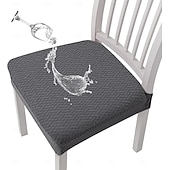 billiga Stolsöverdrag-vattenavvisande stol sittfodral för matsal kök stretch jacquard stol sittfodral avtagbar tvättbar anti-damm stol sittdyna skydd överdrag