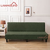 billiga Sofföverdrag-jacquard futon överdrag bäddsoffa överdrag enfärgad utan armstöd bäddsoffa överdrag hög elastisk hopfällbar möbel skyddsöverdrag