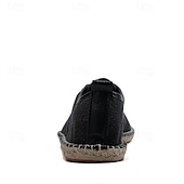 economico Sneakers da uomo-scarpe espadrillas da uomo in tela beige con lacci e suola in corda di juta – comode calzature estive casual