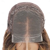 economico Parrucche lace front capelli veri-Parrucca profonda sciolta in pizzo frontale con mèches di capelli umani 4x4 p4/27 densità 150%