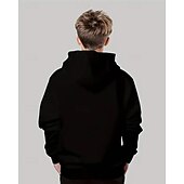 billiga Pojkens 3D Vision &amp; Geometri-Pojkar 3D Grafisk Tecknat Huvtröja Långärmad Vår Höst Mode Streetwear Barn 4-12 år Huva Utomhus Ledigt Dagligen Normal