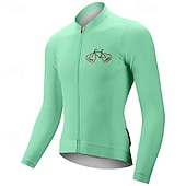 billiga Tröjor för män-Herr Cykeltröja Grafisk Bokstav &amp; Nummer Långärmad Cykel T-shirt Tröja med 3 bakfickor Bergscykling Snabb tork Anatomisk design Uppsugande Andningsfunktion sporter Mörkrosa Vit Rosa Kläder