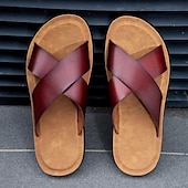 abordables sandales d&#039;extérieur-sandales décontractées à brides croisées pour hommes, chaussures d&#039;été confortables en similicuir pour l&#039;extérieur et la plage