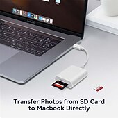 זול רכזות USB-קורא כרטיסי usb c sd מתאם כרטיס sd עם חריצי כרטיסים כפולים לאייפון 15 pro ipad mac macbook מחשב נייד אנדרואיד usb-c/typec מצלמת שביל במהירות גבוהה מציג קורא כרטיסי זיכרון plug and play