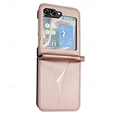 cheap Samsung Cases-Phone Case For Samsung Galaxy Z Flip 6 Z Flip 5 Z Flip 4 Z Flip 3 Back Cover Shockproof Retro TPU PU Leather