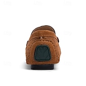 economico Slip-ons e mocassini da uomo-mocassini da uomo in finta pelle scamosciata marrone con dettaglio nappa e motivo in rilievo | comodi ed eleganti per l&#039;uso quotidiano