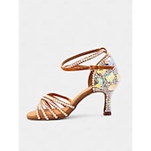 economico Scarpe per balli latini-scarpe da ballo da donna comode ed eleganti - con suola in pelle scamosciata e soletta imbottita