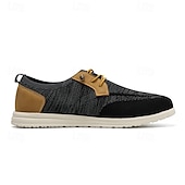 cheap Men&#039;s Sneakers-Men&#039;s Grey Knit Sport Shoes with Leather Accents and Lace-Up Design – Comfortable Casual &amp; Outdoor Footwear