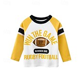 abordables T-shirts et chemises-Paquets multiples 2 pièces Garçon Col Ras du Cou manche longue Vert jaune. T shirt T-shirt Imprimer Graphic Vacances Usage quotidien 100% Coton Printemps &amp; Automne