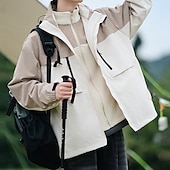 cheap Softshell, Fleece &amp; Hiking Jackets-Women&#039;s Softshell Jacket Hiking Jacket Winter Outdoor Color Block Thermal Warm Windproof Water Resistant 3-in-1 Jacket Winter Jacket Fleece Jackets Traveling Black Ivory Pink Red Orange