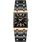 cheap Quartz Watches-New Stainless Steel Fashion Trend Men&#039;S Quartz Watch Calendar Waterproof Simple Leisure Sports Automatic Non-Mechanical Square Watch