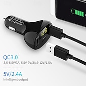 abordables Cargadores para coche-Kit de cargador de coche USB C, compatible con USB dual y tipo C, cargador de coche QC3.0 para productos electrónicos de consumo