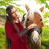 abordables Tenues-Rétro Vintage Médiéval Renaissance Robe Ceinture Taille Accessoires Ren Faire Femmes Viking Fantaisie Halloween Carnaval Mascarade Performance Scène LARP Adulte Robe Plus d&#039;accessoires