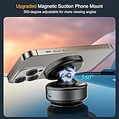 abordables Chargeurs de voiture-Support de téléphone portable magnétique à ventouse électrique réglable à 360 degrés, mains libres, pour voiture/salle de sport/miroir/surface lisse, compatible avec l&#039;iPhone Magsafe