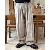 preiswerte Geschäft-Herren Leinenhose Baumwollhosen Hose Hosen Sommerhosen Tasche Gerade geschnitten Glatt Komfort Atmungsaktiv Urlaub Täglich Festtage Hawaiianisch Boho Armeegrün Marineblau
