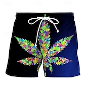 baratos calção de banho boxer masculino-Homens Calção Justo de Natação Shorts de Natação Bermuda de Surf Roupa de banho Com Cordão Com bolsos Natação Surfe Praia Esportes Aquáticos Tropical Verão Primavera