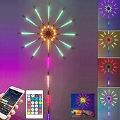 tanie Lampy projektora i projektory laserowe-inteligentne fajerwerki światła led listwa świetlna led z aplikacją zdalnego sterowania muzyka i dźwięk zsynchronizowane światła do dekoracji okien i ścian ulicznych odpowiednie na Boże Narodzenie