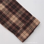 economico camicia da uomo con bottoni-Per uomo Camicia Camicia Estiva Camicia casual Camicia da Spiaggia Camicia con Bottoni Camicie a quadri Caffè Manica Lunga Plaid Bavero Vacanza Camicia hawaiana Bottonato Abbigliamento Moda Casual
