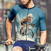 Недорогие Мужские джерси-Муж. Велокофты Графика С короткими рукавами Велоспорт Футболка Футболка Джерси с 3 задними карманами Горные велосипеды Быстровысыхающий Анатомический дизайн Фитиль Дышащий Виды спорта