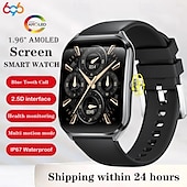 cheap Smartwatch-696 MT67 Smart Watch 1.96 inch Smartwatch Fitness Running Watch Bluetooth ECG+PPG Pedometer Call Reminder Compatible with Android iOS Women Men Long Standby Waterproof Media Control IP 67 40mm Watch