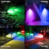 abordables Projecteurs extérieurs-Projecteur solaire d&#039;extérieur à LED super lumineux, interrupteur réglable, éclairage de paysage étanche, lampe solaire à 18 LED pour jardin, arbre, étang, piscine et cour, éclairage décoratif au sol