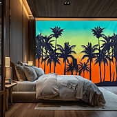 Χαμηλού Κόστους Ταπισερί Ωκεανικής Παραλίας-Καλοκαιρινές Φοινικιές Κρεμαστή Ταπισερί Τέχνης Τοίχου Μεγάλη Ταπισερί Μωσαϊκό Διακόσμηση Φωτογραφίας Φόντο Κουβέρτα Κουρτίνα Σπίτι Υπνοδωμάτιο Σαλονάκι Διακόσμηση