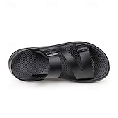 halpa Mekko sandaalit-Miesten Sandaalit Litteät sandaalit PU-nahka Hengittävä Mukava Liukumaton Loaferit Musta Ruskea