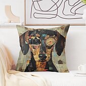 levne zvířecí styl-1 ks Polyester Polštářový potah, Zvíře Retro Jednoduchý Na běžné nošení Obdélníkový Tradiční Klasický
