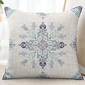 cheap Vintage Style-Vintage Decorative Toss Pillows Cover 1PC Vintage Ethiopian Cross Print Soft Square Couch Cushion Case Pillowcase for Bedroom Livingroom Sofa Chair