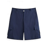 economico retrò-Per uomo Pantaloncini modello cargo Pantaloncini Pantaloncini di lino Pantaloncini estivi Pantaloncini da spiaggia Bottoni Multi tasca Gamba dritta Liscio Comfort Traspirante Breve Informale