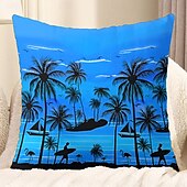 cheap Throw Pillows &amp; Covers-Summer Vibe Decorative Toss Pillows Cover 1PC Palm Trees Soft Square Couch Cushion Case Pillowcase for Bedroom Livingroom Sofa Chair