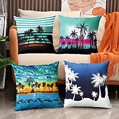 cheap Throw Pillows &amp; Covers-Summer Vibe Decorative Toss Pillows Cover 1PC Palm Trees Soft Square Couch Cushion Case Pillowcase for Bedroom Livingroom Sofa Chair