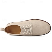 abordables Semi-formel-chaussures à lacets en daim marron clair pour hommes – chaussures décontractées confortables pour un usage quotidien et des occasions décontractées élégantes
