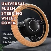 preiswerte Lenkradbezüge-Auto-Lenkradbezug, Lenkradbezug, weiches, warmes Fell, universelles Zubehör, universelle Passform für 14&quot;1/2-15&quot;
