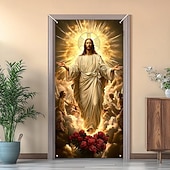 halpa Garaasi- ja ovibannerit-Oven Koristeet Oven Peitot Jeesus Oven Gobeliini Oven Verho Koristus Tausta Sisä-/Ulko-oven Banneri Etuovelle Maalaistalon