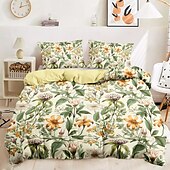 economico 100% cotone-Copripiumino in cotone 100% set copripiumino con motivo floreale morbido set di biancheria da letto di lusso in 3 pezzi regalo per la casa re regina completo
