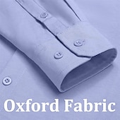billiga oxfordskjortor för män-Herr Skjorta Button Down skjorta Oxford skjorta Enfärgad / vanlig färg Bröllop Semester Vit Blå Purpur Ljusgrå Långärmad Nedvikt Alla årstider Kläder Button-Down