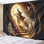 abordables Tapisserie Religieuse-Tapisserie suspendue Jésus Ange Art mural Grande tapisserie Décor mural Photographie Arrière-plan Couverture Rideau Décoration maison Chambre Salon