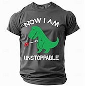 billige Morsomme T-skjorter for menn-Herre Dinosaur Morsom T skjorte Kortermet T skjorte 3D-utskrift Crew-hals Skjorte Mote Daglig Gate Daglig Svart Blå Mørkegrå Sommer Vår Klær S M L XL XXL XXXL