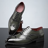 cheap Formal-Men&#039;s Multicolor Patent Leather Oxford Shoes – Wingtip Brogue Design, Formal Lace-Up Dress Shoes for Weddings and Business Events