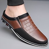 abordables Sabots et mules-Homme Sabots et mules Cuir PU Confortable Antidérapantes Mocassins Noir Bleu Marron