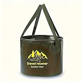 abordables Accesorios para acampar-Cubo de agua plegable para exteriores, gran capacidad, bolsa de almacenamiento portátil para acampar, cubo de remojo multifuncional para viajes, cubo de pesca