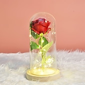 cheap Novelties-Galaxy Rose Lamps Simulated Rose 24k Gold Foil Rose Glass Led Light Light Up Rose In Glass Gift for Valentine&#039;s Day