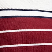 preiswerte Herren Elite Hoodies &amp; Sweatshirts-Herren Pullover Gerippt Stricken Normale Oberteile Farbblock Gestreift Rundhalsausschnitt Strickware Täglich Outdoor Urlaub Bekleidung Frühling Herbst Wein Marineblau S M L