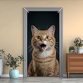 cheap Door Covers-Cute Cats Door Decorations Door Covers Animal Hide and Seek Door Tapestry Door Curtain Decoration Backdrop Indoor/Outdoor Door Banner for Front Door Farmhouse Peekaboo