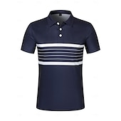 halpa Miesten klassinen poolopaita-Miesten Polo Business Polo liiketoiminta Kausaliteetti Kauluskäänne Classic Lyhythihainen Väripalikka Raita Napit Kesä 봄 &amp; Syksy Musta Rubiini Laivaston sininen Ruskea Khaki Polo